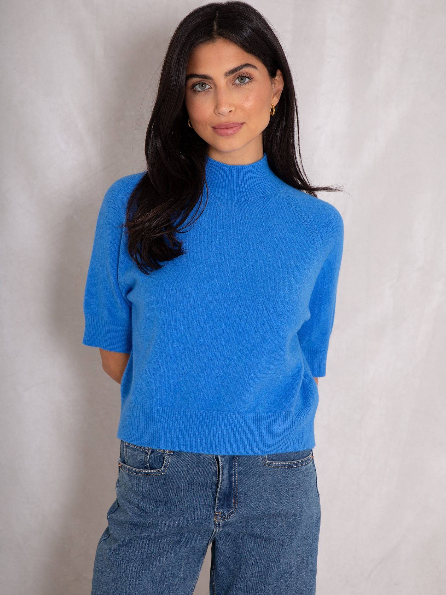 Miley Cropped Sweater Cobalt