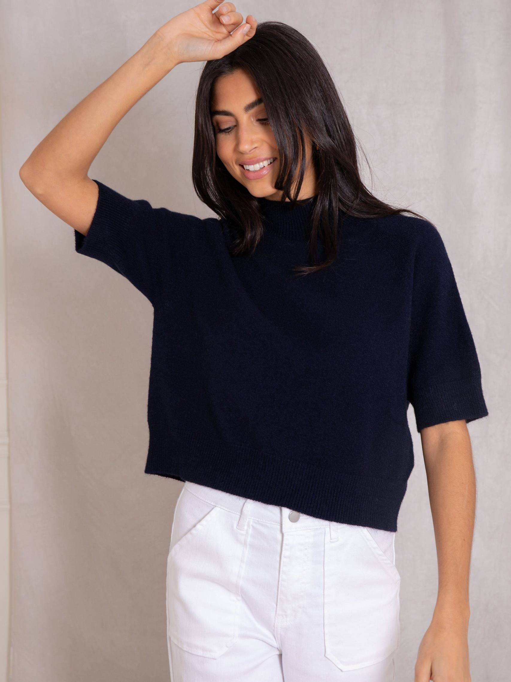 Miley Cropped Sweater Navy