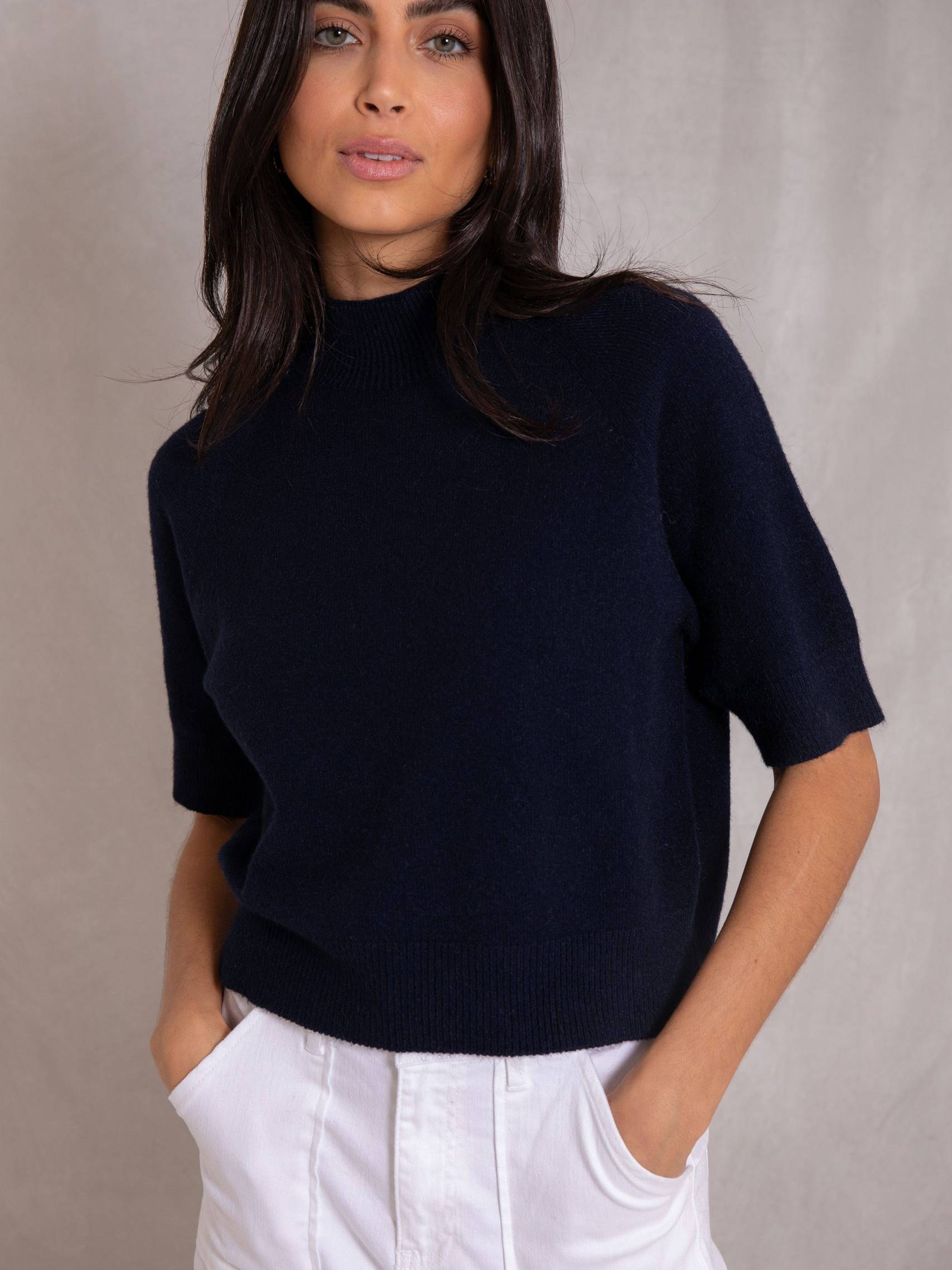 Miley Cropped Sweater Navy