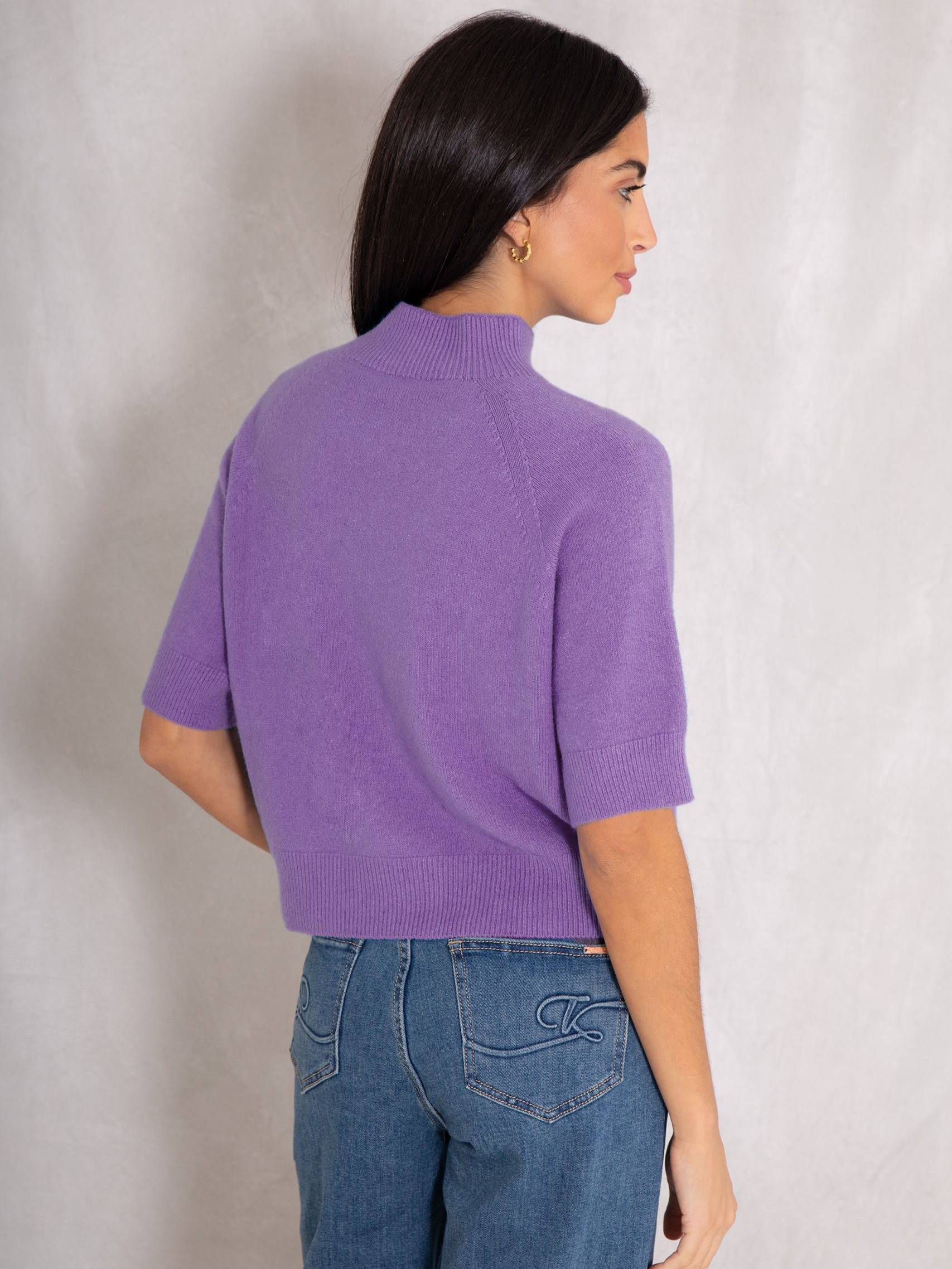 Cropped purple sweater on sale