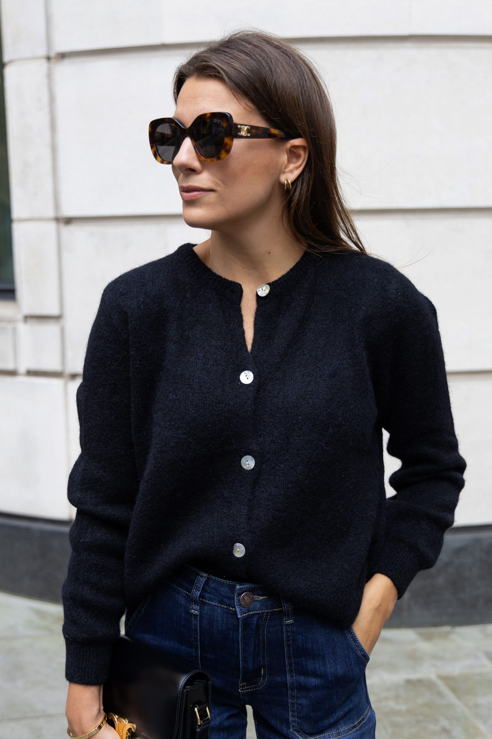 Sweater with buttons down the back sales